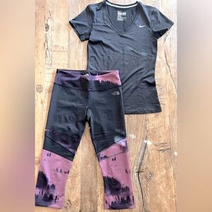 North Face Cropped Leggings & Nike Tech T-Shirt